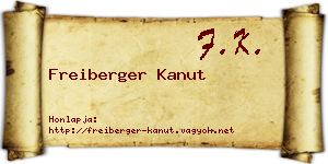 Freiberger Kanut névjegykártya